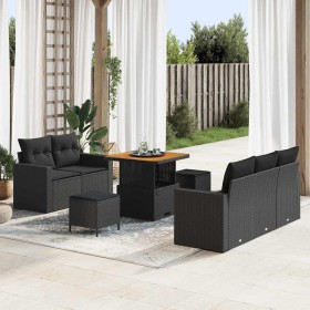 Conjunto de sofá de jardín 8 pcs Negro ratán sintético en Sofás de exterior | Comprar online en Foru.es