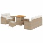 Conjunto de sofá de jardín 8 pcs Beige y Crema ratán sintético en Sofás de exterior | Comprar online en Foru.es