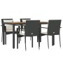 Set de muebles jardín 5 pzas con cojines ratán sintético negro de vidaXL, Conjuntos de jardín - Ref: Foro24-3157965, Precio: ...