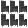 Set de comedor de jardín 7 pzas y cojines ratán sintético negro de vidaXL, Conjuntos de jardín - Ref: Foro24-3185072, Precio:...