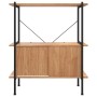 Estantería con armario 3 niveles madera y acero 80x40x92 cm en Librerías y estanterías | Comprar online en Foru.es
