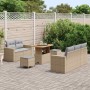 Conjunto de sofá de jardín con cojín 8 pcs Beige y Gris Claro en Sofás de exterior | Comprar online en Foru.es