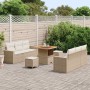 Conjunto de sofá de jardín con cojín Manual 9 pcs beige y crema en Sofás de exterior | Comprar online en Foru.es