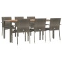 Set comedor jardín 7 pzas y cojines ratán sintético gris de vidaXL, Conjuntos de jardín - Ref: Foro24-3184997, Precio: 507,92...