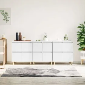 Aparadores 3 uds madera contrachapada blanco 60x35x70 cm de vidaXL, Aparadores - Ref: Foro24-3185767, Precio: 198,59 €, Descu...