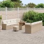 Conjunto de sofás de jardín con cojín 12 pcs Beige y Crema en Sofás de exterior | Comprar online en Foru.es
