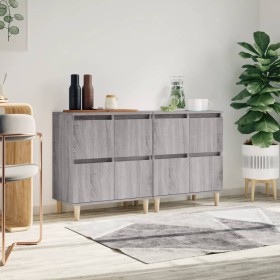 Aparadores 2 uds madera contrachapada gris Sonoma 60x35x70 cm de vidaXL, Aparadores - Ref: Foro24-3185757, Precio: 118,30 €, ...