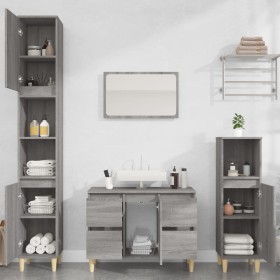 Set de muebles de baño 3 pzas madera contrachapada gris sonoma de vidaXL, Muebles de baño - Ref: Foro24-3185603, Precio: 222,...