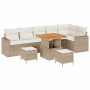 Conjunto de sofá de jardín con cojín 9 pcs beige y crema en Sofás de exterior | Comprar online en Foru.es
