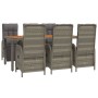 Set comedor jardín 7 pzas y cojines ratán sintético gris de vidaXL, Conjuntos de jardín - Ref: Foro24-3185048, Precio: 984,03...