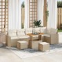Conjunto de sofá de jardín con cojín 9 pcs beige y crema en Sofás de exterior | Comprar online en Foru.es