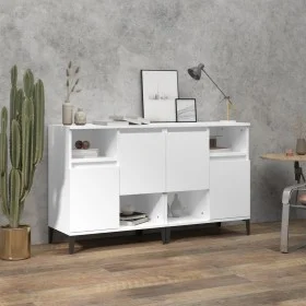 Aparadores 2 uds madera contrachapada blanco 60x35x70 cm de vidaXL, Aparadores - Ref: Foro24-3185727, Precio: 113,61 €, Descu...
