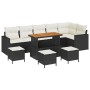 Conjunto de sofá de jardín con cojín 10 pcs Negro y crema en Sofás de exterior | Comprar online en Foru.es