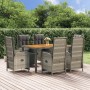 Set comedor jardín 7 pzas y cojines ratán sintético gris de vidaXL, Conjuntos de jardín - Ref: Foro24-3185047, Precio: 909,58...