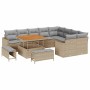Conjunto de sofá de jardín con cojín 12 pcs beige y gris claro en Sofás de exterior | Comprar online en Foru.es
