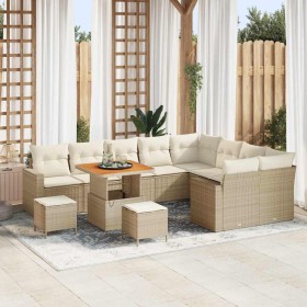 Conjunto de sofá de jardín con cojín 12 pcs beige y crema en Sofás de exterior | Comprar online en Foru.es