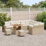 Conjunto de sofá de jardín con cojín 12 pcs beige y crema en Sofás de exterior | Comprar online en Foru.es