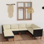 Set de muebles de jardín 8 pzas cojines ratán sintético negro en Conjuntos de jardín | Comprar online en Foru.es