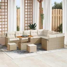Conjunto de sofá de jardín con cojín 12 pcs beige y crema en Sofás de exterior | Comprar online en Foru.es