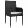Set comedor de jardín 3 pzas con cojines ratán sintético negro de vidaXL, Conjuntos de jardín - Ref: Foro24-3184999, Precio: ...