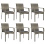 Set comedor jardín 7 pzas y cojines ratán sintético gris de vidaXL, Conjuntos de jardín - Ref: Foro24-3184996, Precio: 496,84...