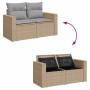 Conjunto de sofá de jardín con cojín 13 pcs beige y gris claro en Sofás de exterior | Comprar online en Foru.es