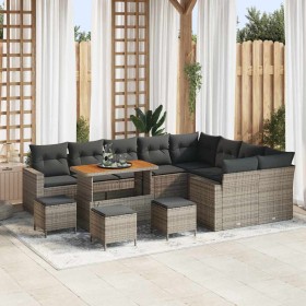 Conjunto de sofá de jardín con cojín 13 pcs Gris en Sofás de exterior | Comprar online en Foru.es