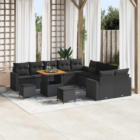 Conjunto de sofás de jardín 17 pcs Negro ratán sintético en Sofás de exterior | Comprar online en Foru.es