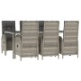Set comedor jardín 7 pzas y cojines ratán sintético gris de vidaXL, Conjuntos de jardín - Ref: Foro24-3185027, Precio: 946,70...