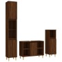 Set de muebles baño 3 pzas madera contrachapada roble marrón de vidaXL, Muebles de baño - Ref: Foro24-3185620, Precio: 194,73...