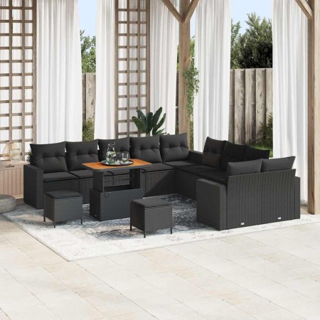 Conjunto de sofás de jardín 17 pcs Negro ratán sintético en Sofás de exterior | Comprar online en Foru.es