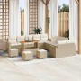 Conjunto de sofás de jardín con cojín 18 pcs Beige y Crema en Sofás de exterior | Comprar online en Foru.es
