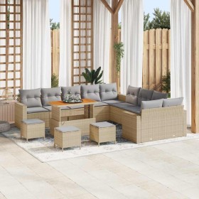 Conjunto de sofás de jardín con cojín 18 pcs Beige y Gris Claro en Sofás de exterior | Comprar online en Foru.es