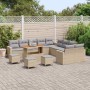 Conjunto de sofás de jardín con cojín 18 pcs Beige y Gris Claro en Sofás de exterior | Comprar online en Foru.es