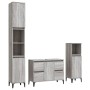 Set de muebles de baño 3 pzas madera contrachapada gris sonoma de vidaXL, Muebles de baño - Ref: Foro24-3185611, Precio: 219,...