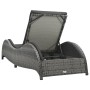 Tumbona con cojín ratán sintético gris antracita de vidaXL, Camas para exteriores - Ref: Foro24-49494, Precio: 281,41 €, Desc...