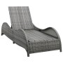 Tumbona con cojín ratán sintético gris antracita de vidaXL, Camas para exteriores - Ref: Foro24-49494, Precio: 281,41 €, Desc...