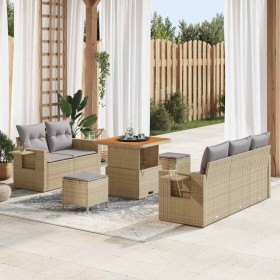 Conjunto de sofás de jardín con cojín 10 pcs Beige y Gris Claro en Sofás de exterior | Comprar online en Foru.es