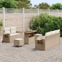 Conjunto de sofás de jardín con cojín 10 pcs Beige y Crema en Sofás de exterior | Comprar online en Foru.es