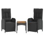Set de muebles jardín 5 pzas con cojines ratán sintético negro de vidaXL, Conjuntos de jardín - Ref: Foro24-3185090, Precio: ...