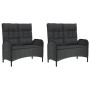 Set de muebles jardín 5 pzas con cojines ratán sintético negro de vidaXL, Conjuntos de jardín - Ref: Foro24-3185090, Precio: ...
