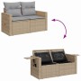Conjunto de sofá de jardín con cojín 9 pcs beige y gris claro en Sofás de exterior | Comprar online en Foru.es