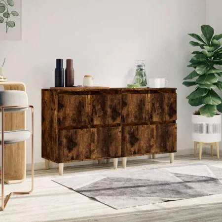 Aparadores 2 uds madera contrachapada roble ahumado 60x35x70 cm de vidaXL, Aparadores - Ref: Foro24-3185756, Precio: 113,29 €...