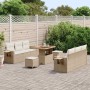 Conjunto de sofá de jardín con cojín Manual 9 pcs beige y crema en Sofás de exterior | Comprar online en Foru.es