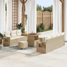 Conjunto de sofá de jardín con cojín 10 pcs beige y crema en Sofás de exterior | Comprar online en Foru.es