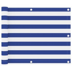 Toldo para balcón tela oxford blanco y azul 75x600 cm en Sombrillas | Comprar online en Foru.es