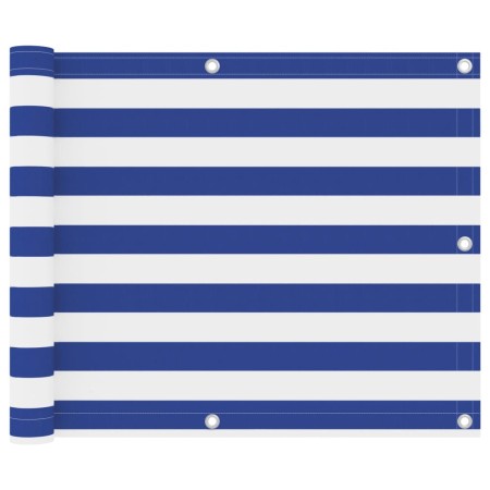 Toldo para balcón tela oxford blanco y azul 75x600 cm en Sombrillas | Comprar online en Foru.es