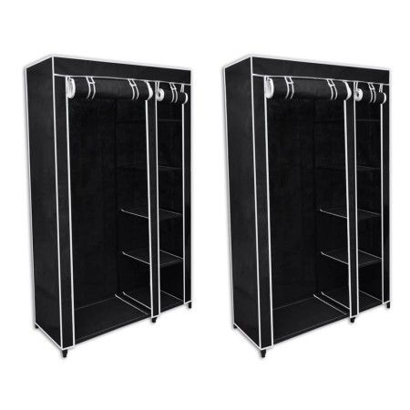 Armarios de tela 2 unidades negro de vidaXL, Armarios roperos - Ref: Foro24-60720, Precio: 81,94 €, Descuento: %