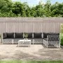 Juego de muebles de jardín 8 piezas con cojines acero blanco de vidaXL, Conjuntos de jardín - Ref: Foro24-3186884, Precio: 51...