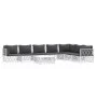 Juego de muebles de jardín 8 piezas con cojines acero blanco de vidaXL, Conjuntos de jardín - Ref: Foro24-3186884, Precio: 51...
